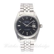 A GENTLEMAN'S STEEL & WHITE GOLD ROLEX OYSTER PERPETUAL DATEJUST BRACELET WATCH CIRCA 1969, REF.