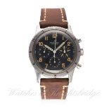 A RARE GENTLEMAN'S STAINLESS STEEL BREITLING AVI CHRONOGRAPH WRIST WATCH CIRCA 1950s, REF. 765 FIRST