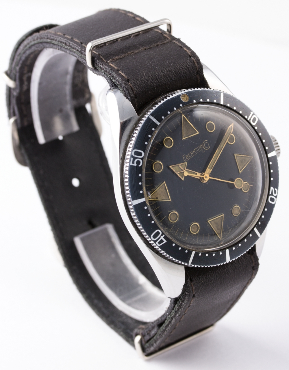 A RARE GENTLEMAN'S STAINLESS STEEL EBERHARD & CO AUTOMATIC DIVERS WRIST WATCH CIRCA 1961, NUMBER 247 - Image 6 of 9