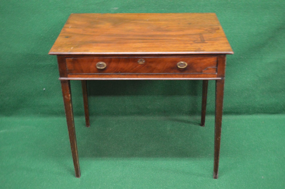 A Georgian mahogany single drawer side t