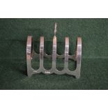 Five bar silver toast rack, marked for B