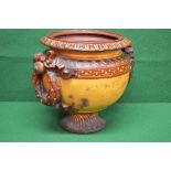 Minton's earthenware jardiniere with a G