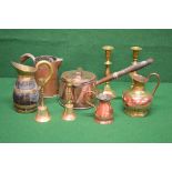 Group of brass and copper ware to compri