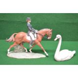 Lladro figure of a female rider and hors