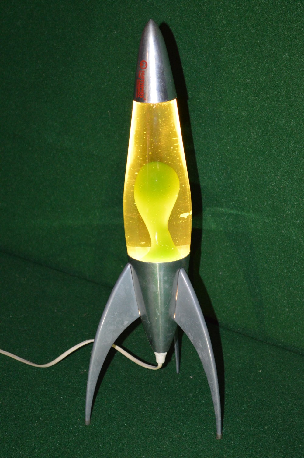 Mathmos rocket form lava lamp having gre