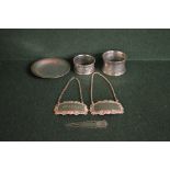 A group of silver items to comprise: two