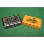 Rectangular papier mache snuff box with