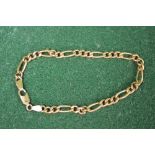 18ct gold chain link bracelet, marked 75