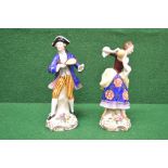 Pair of Continental porcelain figures of