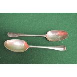 Two early silver table spoons
