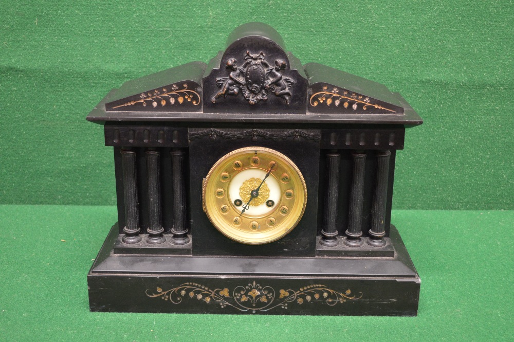 8 day slate mantle clock with Roman Nume