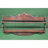 Oak carved wall shelf - 32" wide