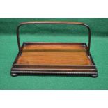 Mahogany drinks tray having raised galle