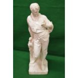 J R Hind, signed white marble statue of