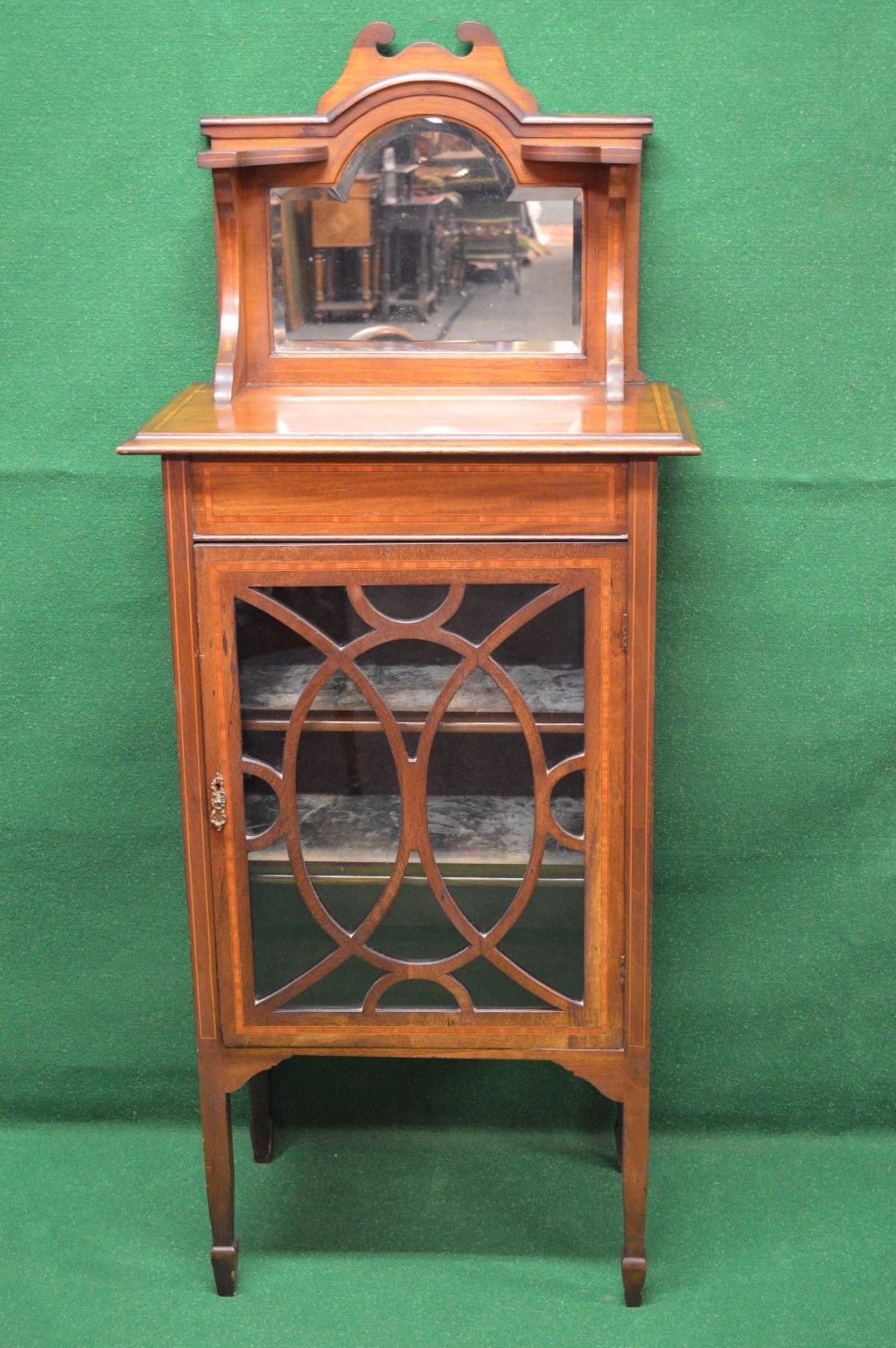 Edwardian mahogany inlaid music cabinet