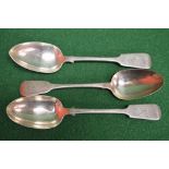 Group of three silver table spoons