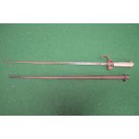 WWI French cruciform bayonet with steel