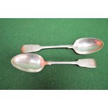 Two silver table spoons, marked for Exet