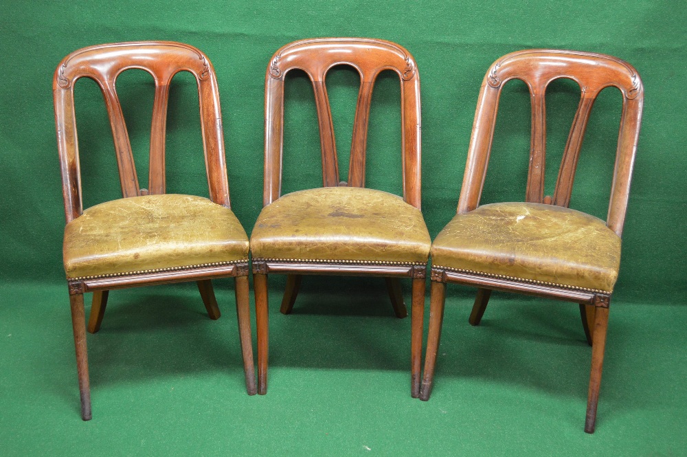 A set of six mahogany dining chairs havi