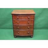 A mahogany bow fronted commode having fo