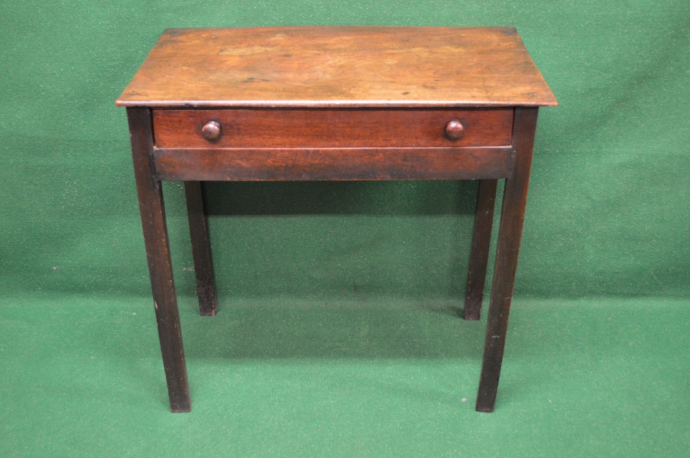 A mahogany side table having single long