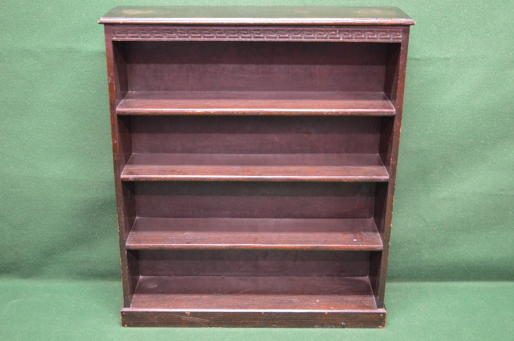 Oak bookshelves with Greek Key carved de