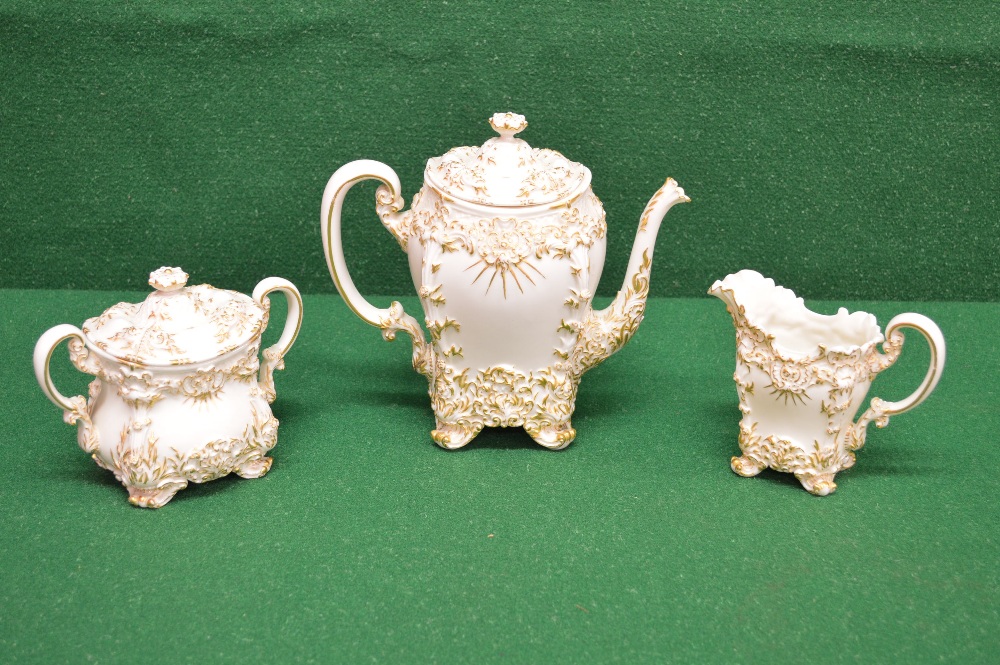 A Royal Worcester three piece tea set to