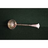 Victorian decorative silver sifter spoon