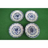 Four blue and white Oriental ceramic dis