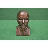 Cast metal bust of Lenin - 4" tall