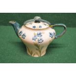 Macintyre Moorcroft teapot with blue poppy pattern and gilt borders - 4.