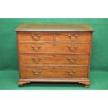 William IV mahogany chest of drawers having two short and three long graduated drawers with brass