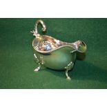 Large Regency style heavy gauge silver sauce boat,