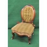 Victorian walnut framed nursing chair with showwood frame, button back,