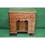 Georgian mahogany secretaire desk having fitted interior of pigeon holes and drawers over secret