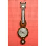 Mimpriess, mahogany barometer with string inlaid borders and silvered dials - 37.