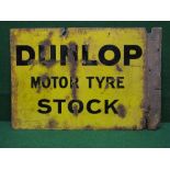 Rough flattened double sided enamel advertising sign for Dunlop Motor Tyre Stock,