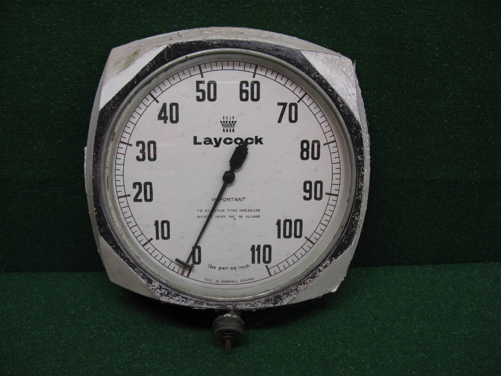 Laycock of Sheffield, tyre pressure gauge in lbs per sq inch 0-110 - 9.