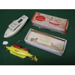 Sutcliffe, The Seawolf Atomic Submarine, a clockwork diving tin and plastic model in yellow,