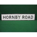 Embossed aluminium road sign for Hornby Road,