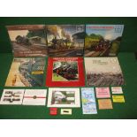 Argo Transacord, six lp's of steam recordings, a steam bicentenary coin and stamp presentation set,