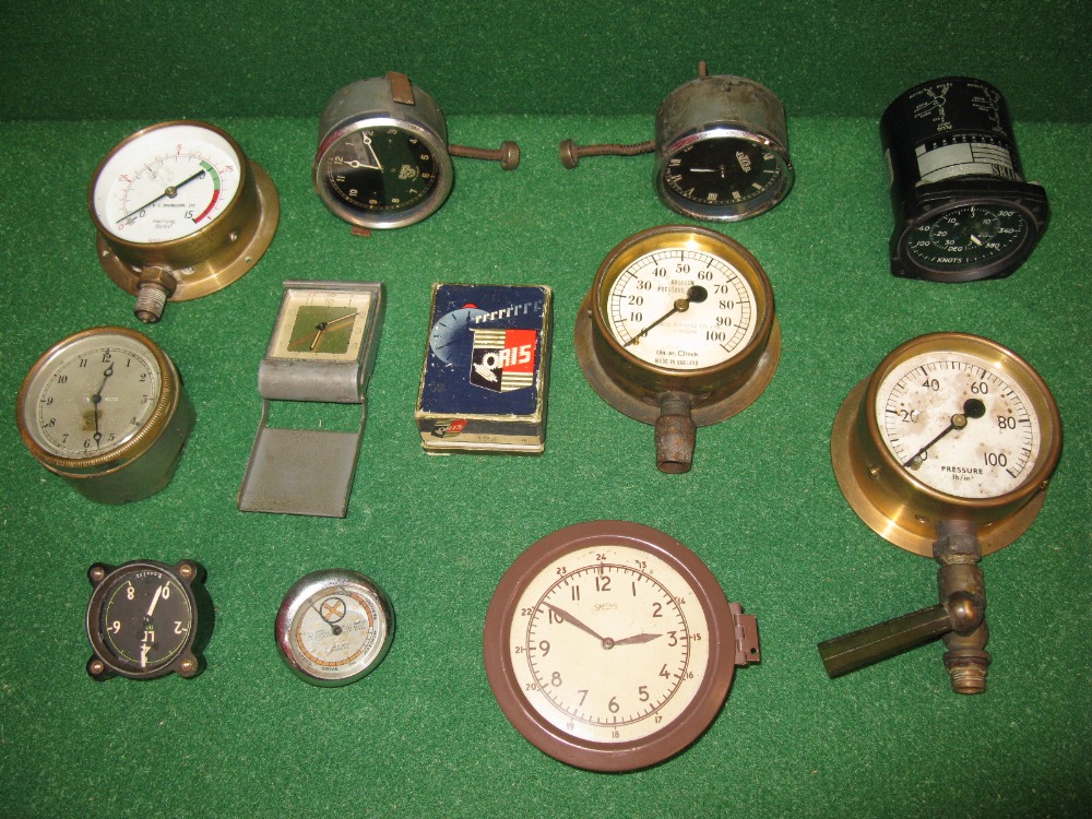 Quantity of auto items to include three pressure gauges, dashboard instruments and clocks together