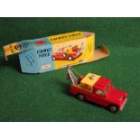 A Corgi Model 417S Breakdown Service Land Rover 109 in red and yellow livery with hook and original