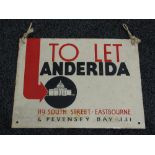 Double sided enamel advertising sign for Anderida To Let, 119 South Street,