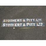 Two enamel signs for Stothert & Pitt Ltd,