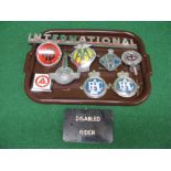 Selection of vehicle badges to include four assorted RAC, Institute of Advanced Motorists,
