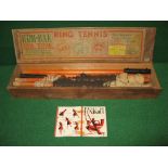 Kum-Bak 1920's/1930's ring tennis set contained in pine box with labelled sliding lid together with