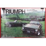 1970's advertising poster for British Leyland featuring Green Triumph Spitfire and TR6 in fields