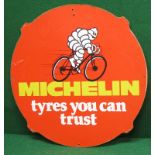 Circular hardboard advertising sign for Michelin,