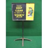 Free standing double sided tin pavement sign contained in a steel frame featuring the Toby Jug